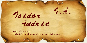 Isidor Andrić vizit kartica
